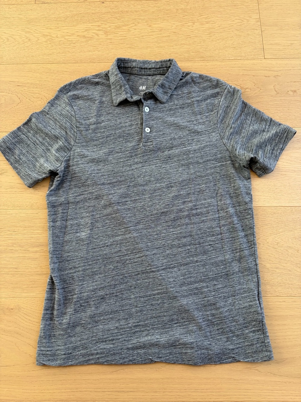 H&M Men's Heather Grey Polo Shirt